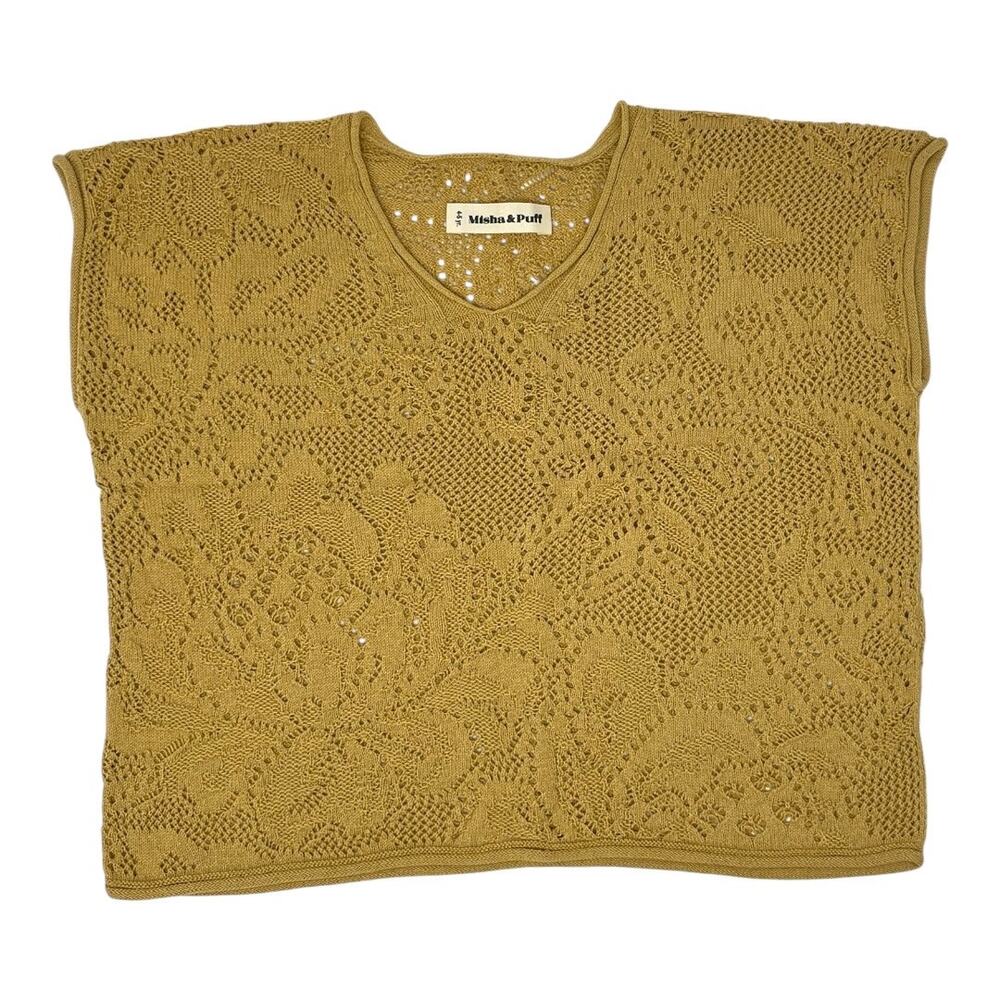 Misha & Puff NWOT Boxy Lace Crop Tee. 4-5 years.